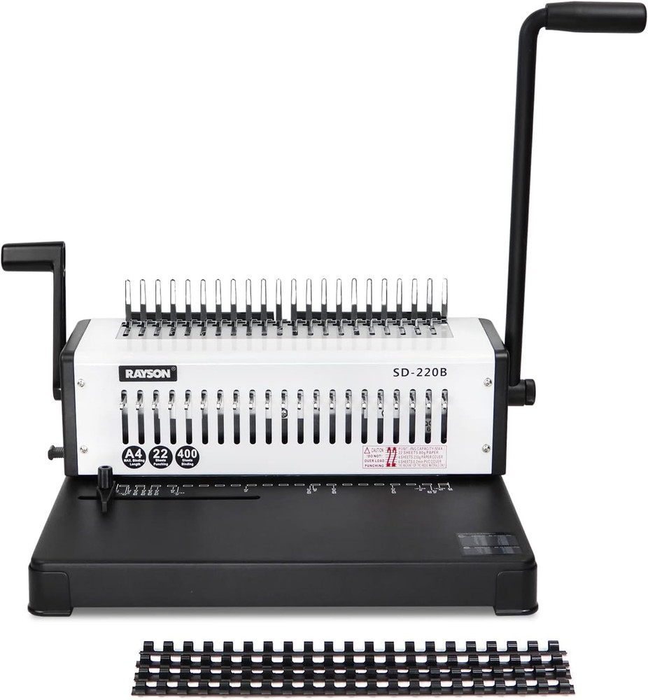 SD-220B Comb Binding Machine, Punch 20 Sheets, Bind Up to 400 Sheets