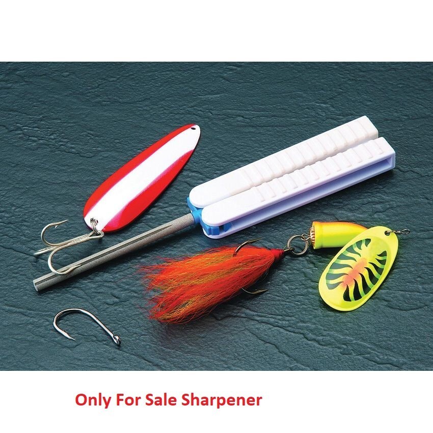Lansky Fish Hook / Knife Sharpener Grooved Fine-Grit Diamond Sharpening Rod