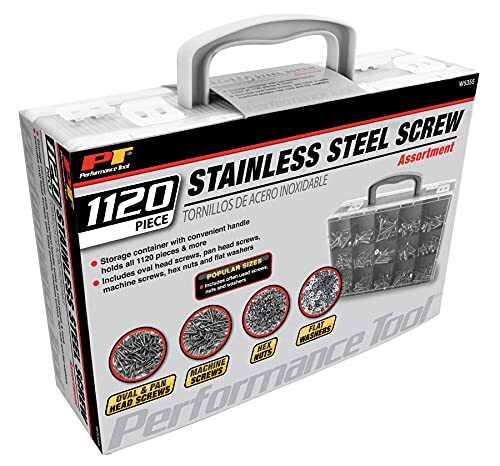 Performance Tool W5355 1,120pc Hardware Assortment (Pan Heads, Oval Head)