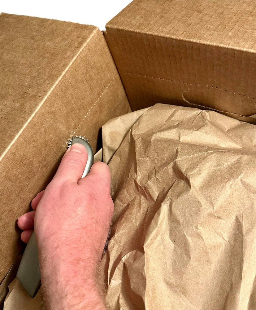 Box Resizer Tool with Scoring Wheel - Utility Knife Cardboard Scorer, Reducer -