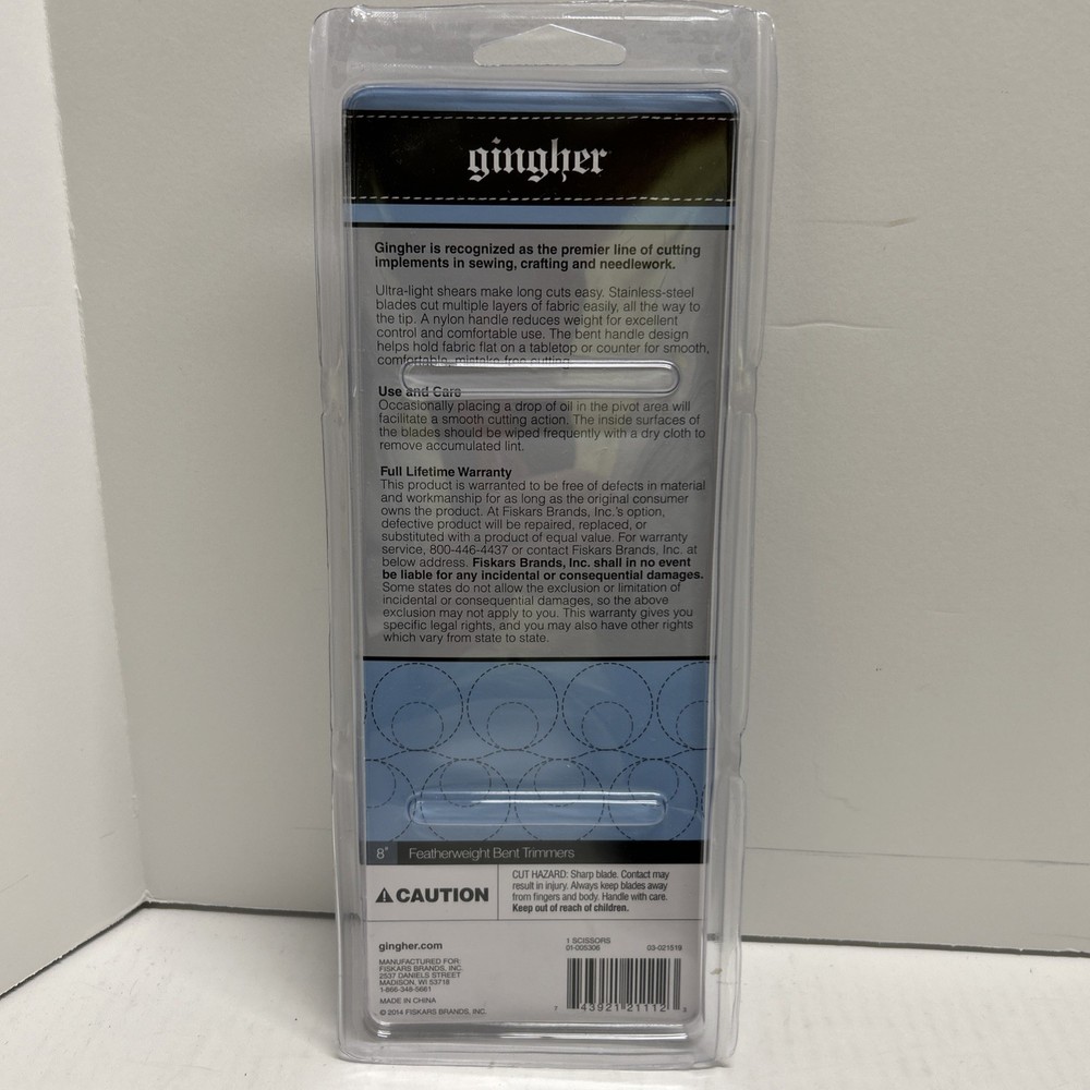 Gingher 8" Lightweight Bent Trimmers