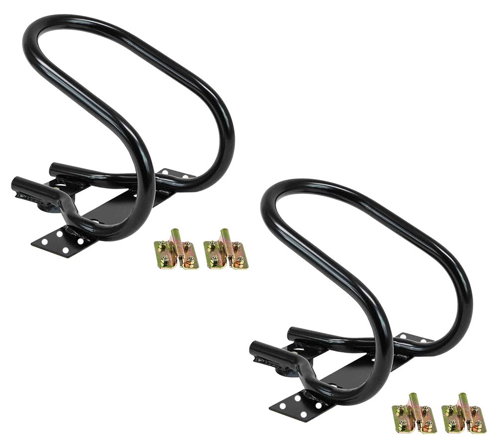 (2 Pack) 7" Motorcycle Wheel Chock Steel for E-Track / X-Track System - Black