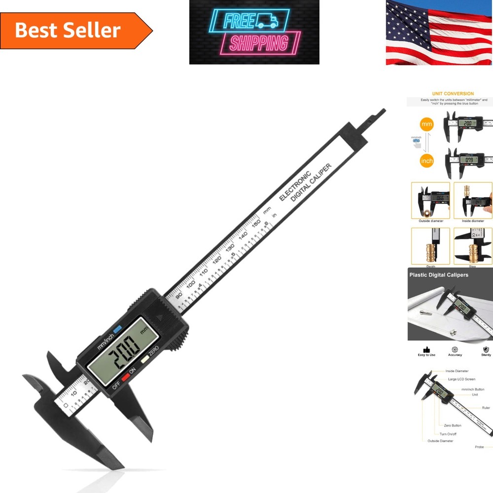 Durable Digital Caliper with Large Screen - Ideal for DIY & Home Projects