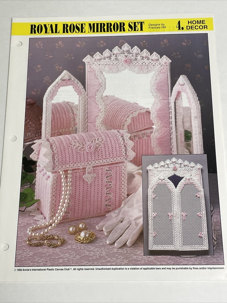 Royal Rose Mirror Set Annie's Plastic Canvas Pattern