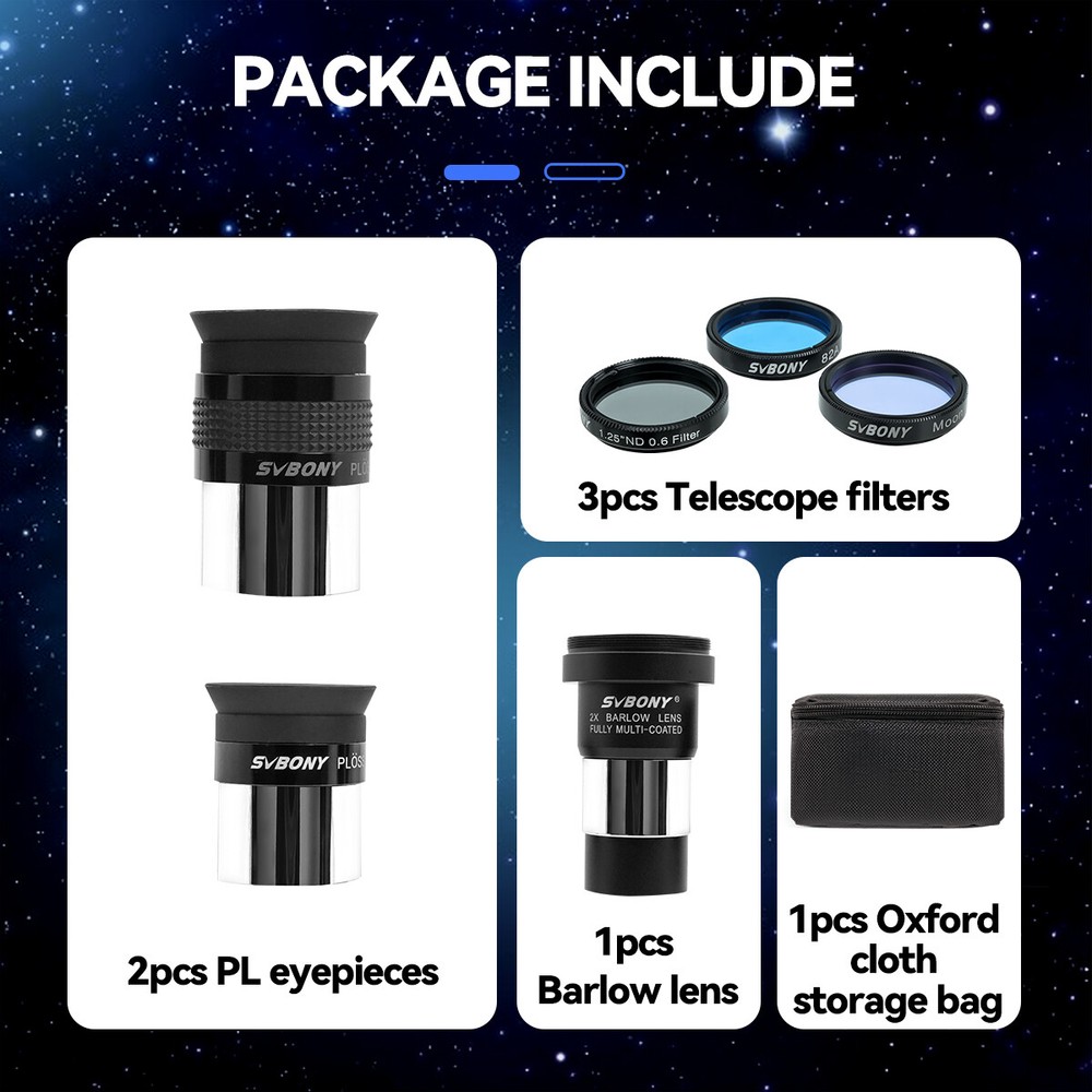 SVBONY SV233 Telescope Accessory Kit Set for Beginner Astronomical Observation
