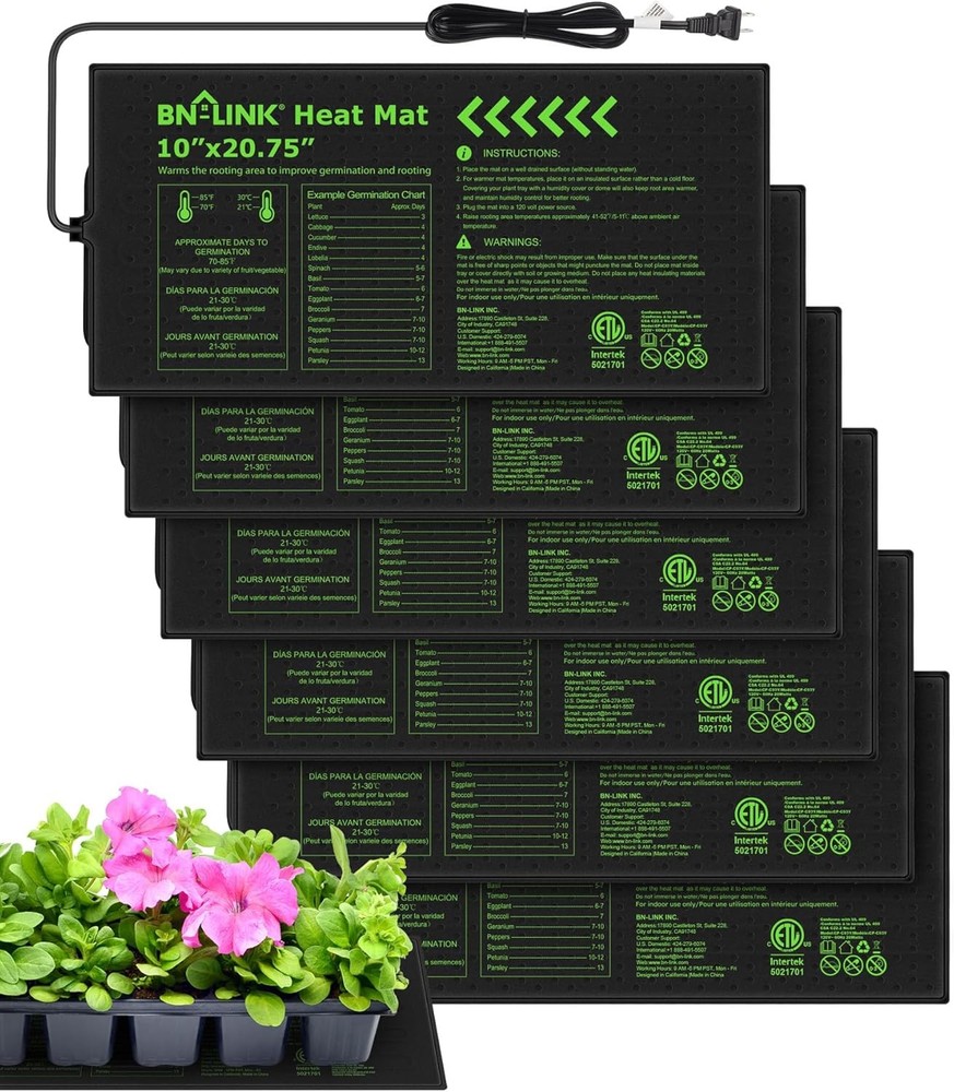 Durable Seedling Heat Mat Seed Starting 10" x 20.75" 2 Pack Waterproof Warming