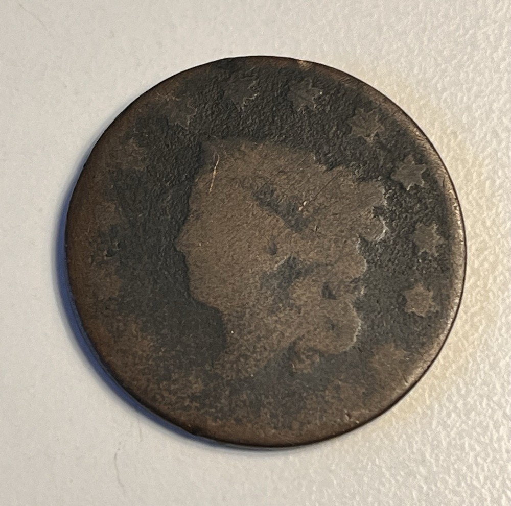Coronet Head Large Cent - Date Worn Off