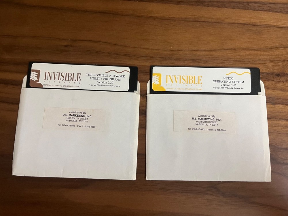 Invisible Software Net/30 Operating System Version 1.61 5.25" Floppy (UNTESTED)