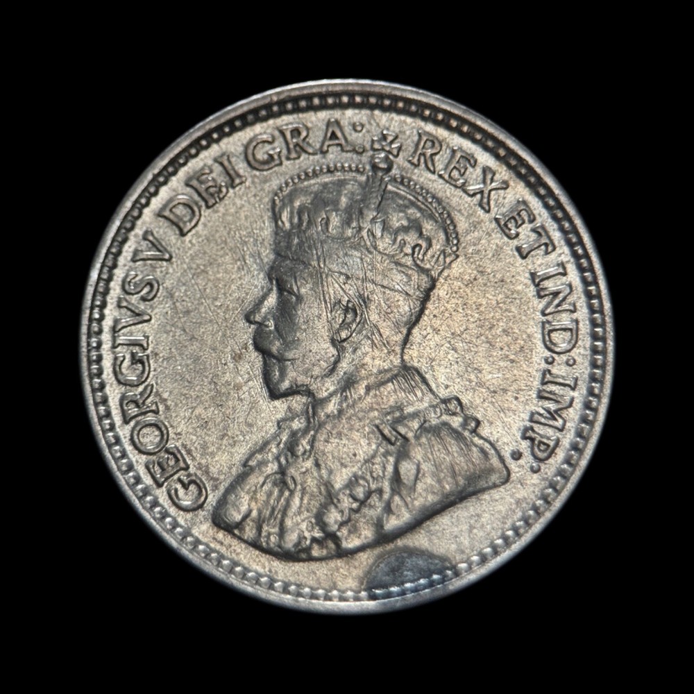 CANADA. 1929, 5 Cents, Silver - KGV, Newfoundland 1, Graffiti