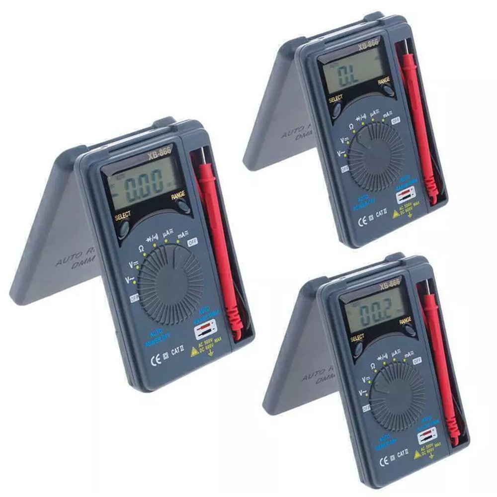 XB866 Mini Auto Range LCD Voltmeter Tester Tool AC/DC Pocket Digital MultimeteXE