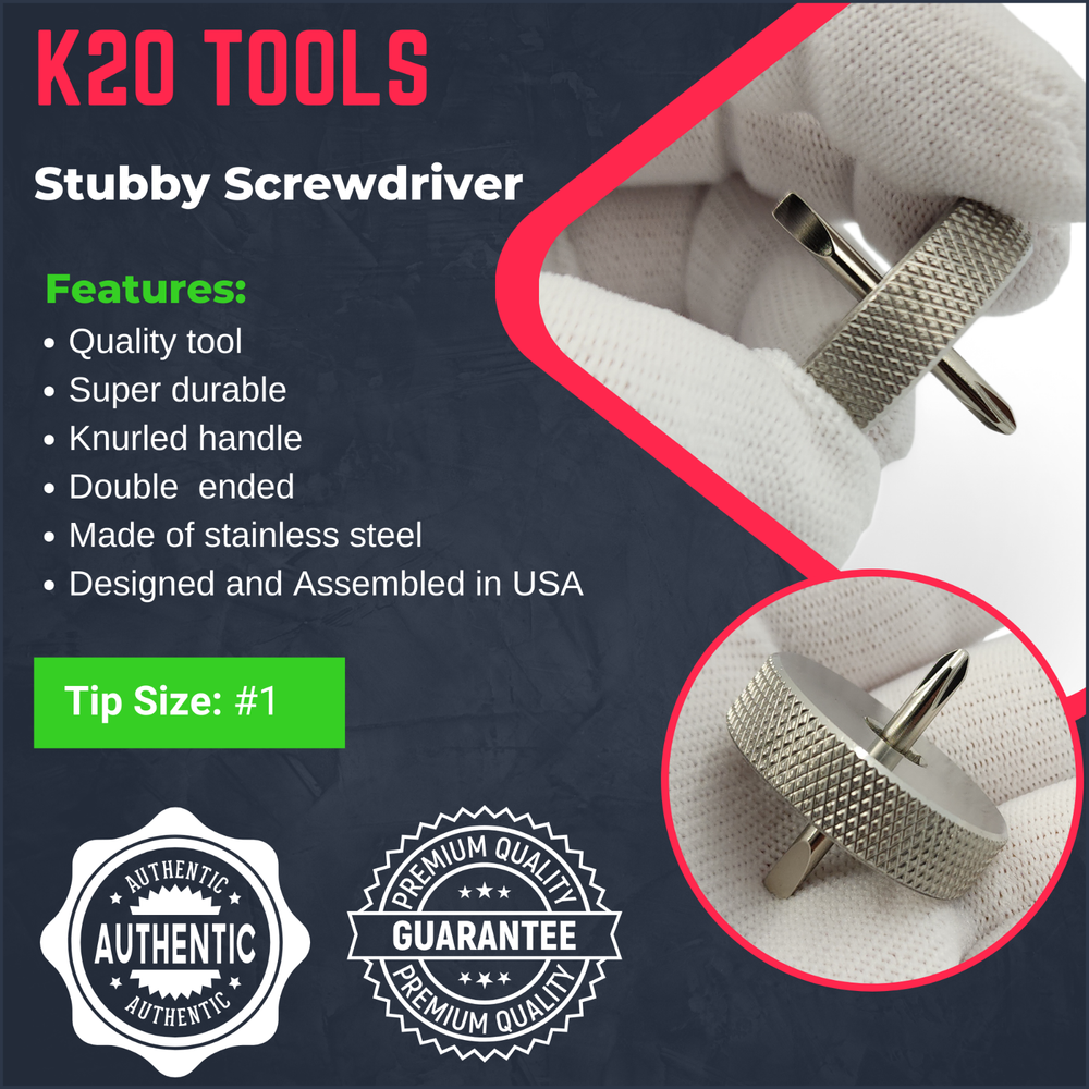 Stubby Screwdriver - Double Ended with Phillips and Flat Head - Short, Mini #1