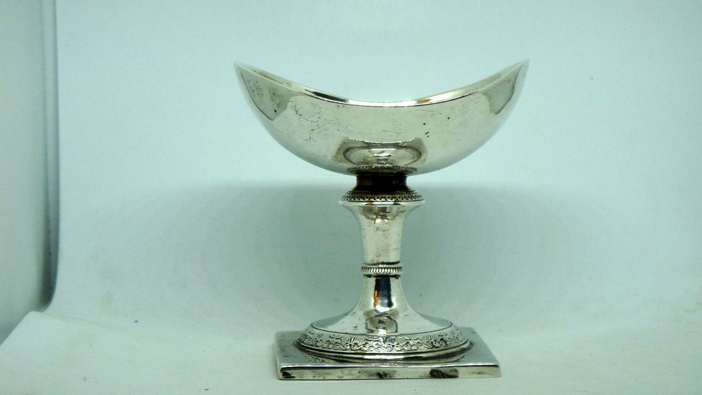 1832 AUSTRO-HUNGARIAN 13 LOTH SILVER PEDESTAL COMPOTE - VERY NICE