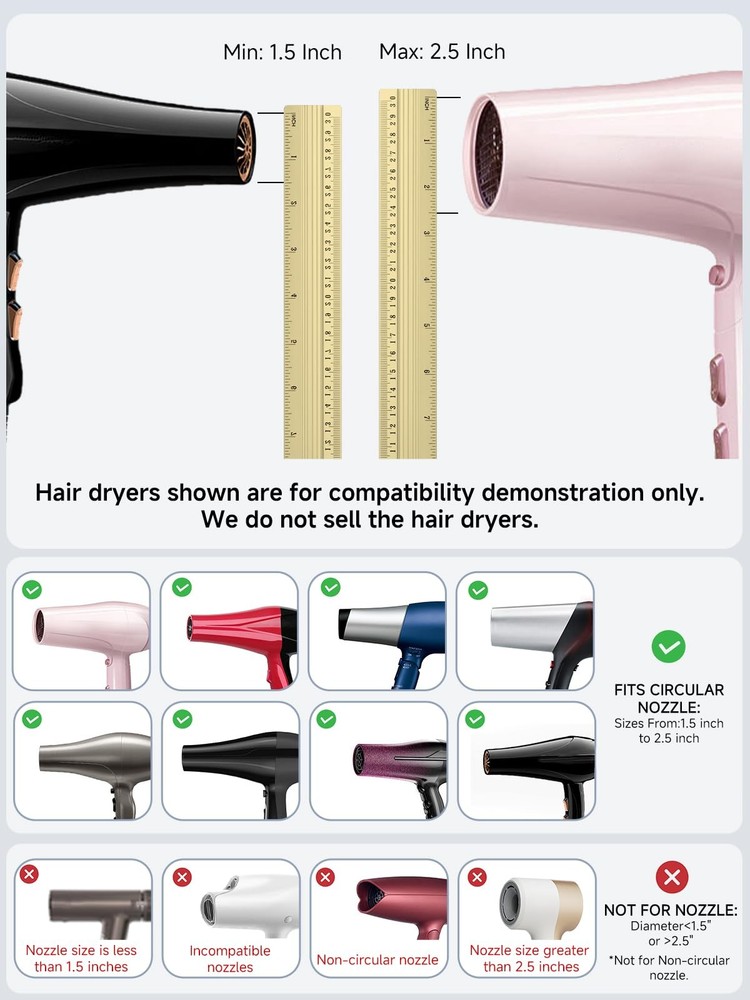 Hair Diffuser, Diffuser Attachment for Hair Dryer, Hair Diffuser for Curly Ha...