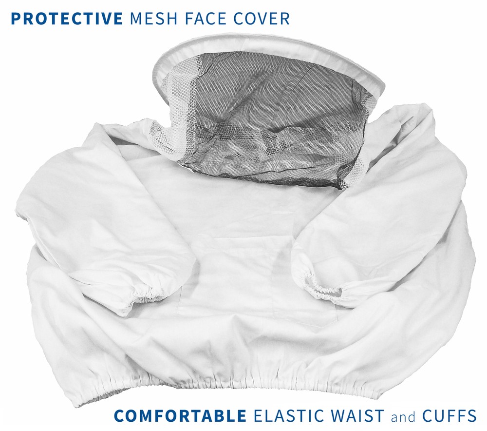 VIVO Medium Beekeeping Bee Keeping Suit, Jacket, Pull Over, Smock with Veil M