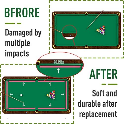 6 Pack K66 Rubber Bumpers Pool Table Bumpers Replacement Pool Table Rail