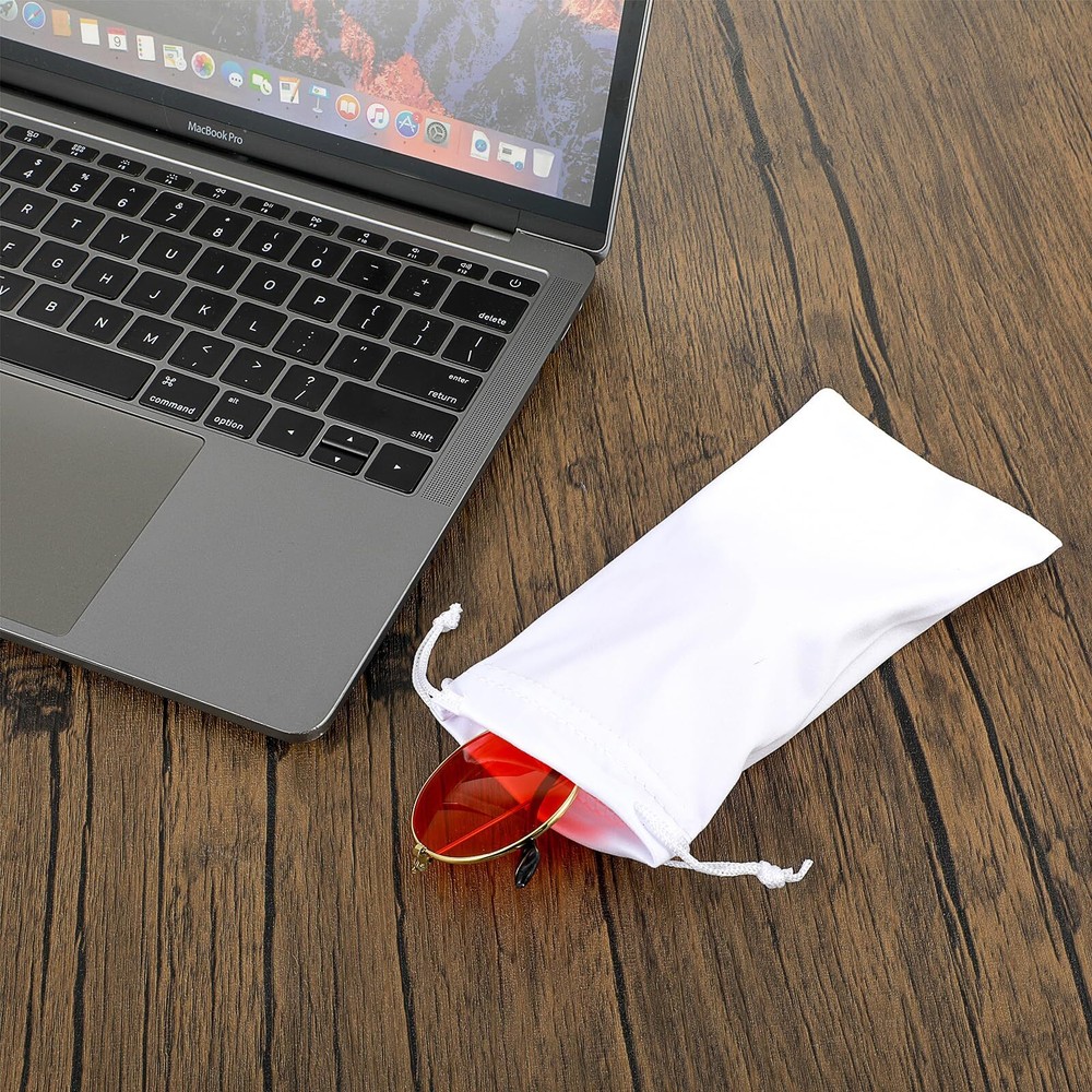4 Pack Microfiber Soft Eyeglasses Pouch Sunglasses Case with Drawstring
