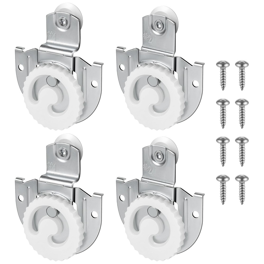 Sliding Closet Door Hardware Set, 4 Pack Wardrobe ‎‎4 Silver