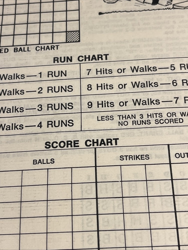 Baseball Notepad Game 15 Unused Sheets Vintage