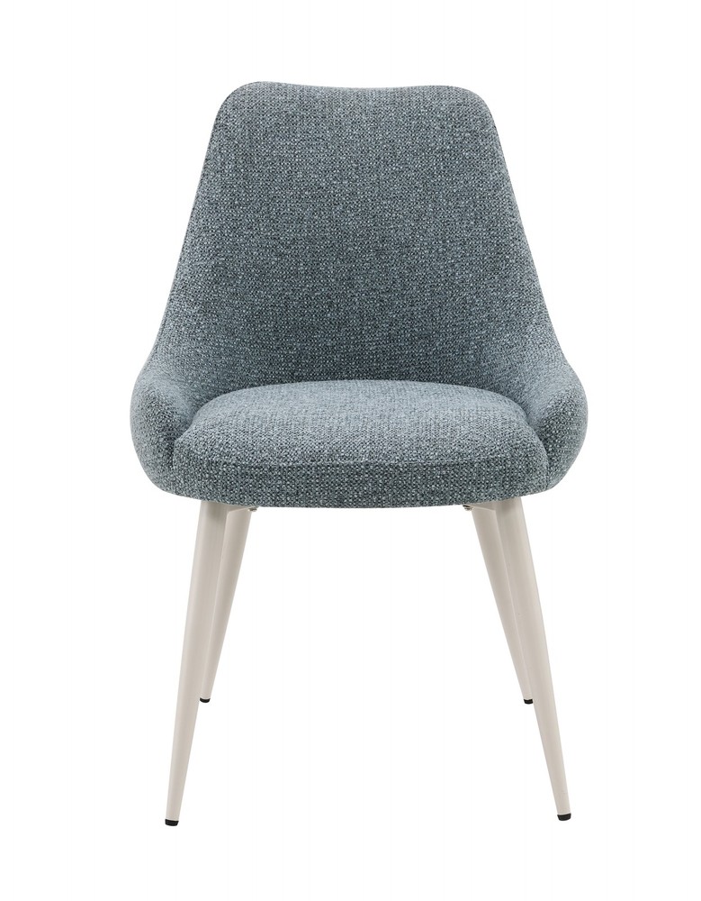 Laela Light Blue Boucle & Bone White Table Side Chair