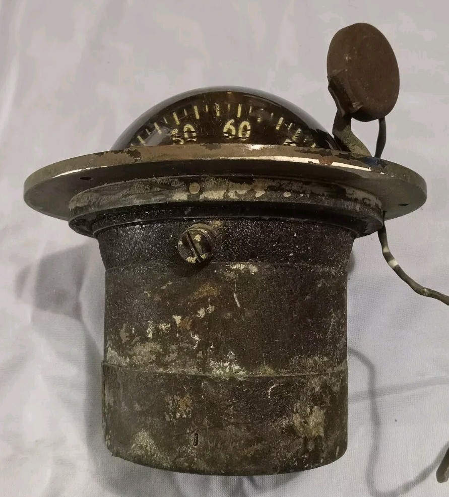 Vintage Danforth Constellation Binnacle Mount Compass - Parts Or Restore