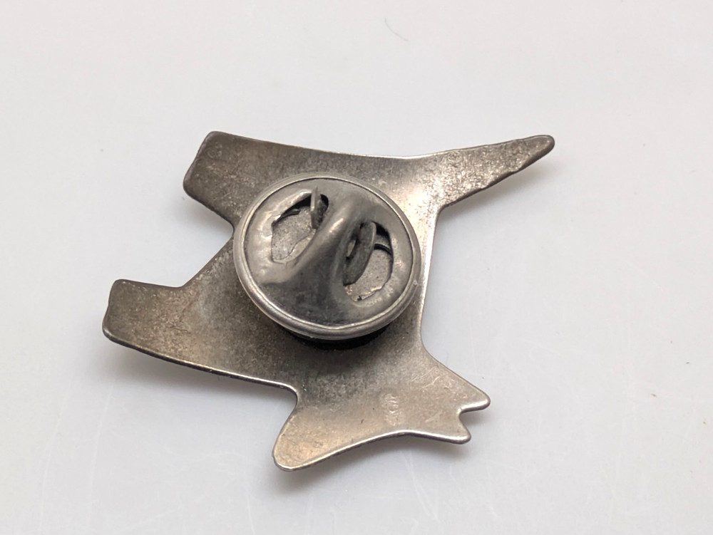 Artistic Dog Lapel Pin Silvertone Metallic
