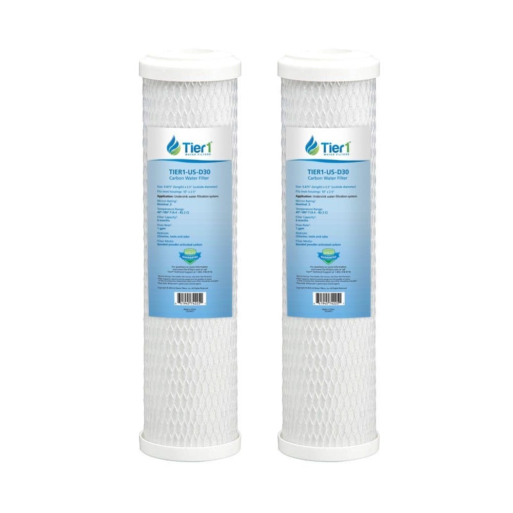 10x2.5 Inch 0.5 Micron Pentek CBC-10 Comparable Carbon Block Water Filter 2 Pac