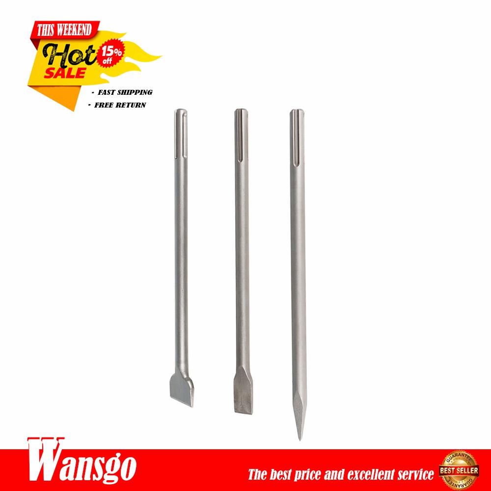 ALL-CARB 16" SDS Max Bits Set Long-Point Chisel, Scaling Chisel Flat Chisel 3pcs