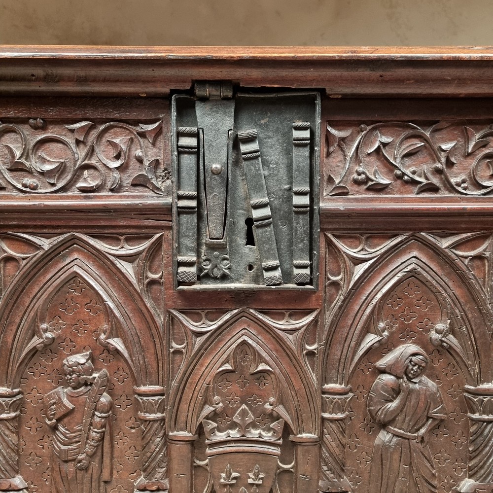 A 16th Century And Later Coffer.