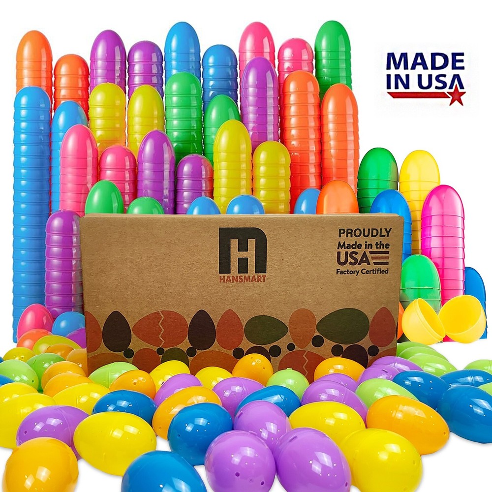 50/200 PCS 2.25" Plastic Easter Eggs Empty Easter Eggs Fillable Bright Eggs Bulk