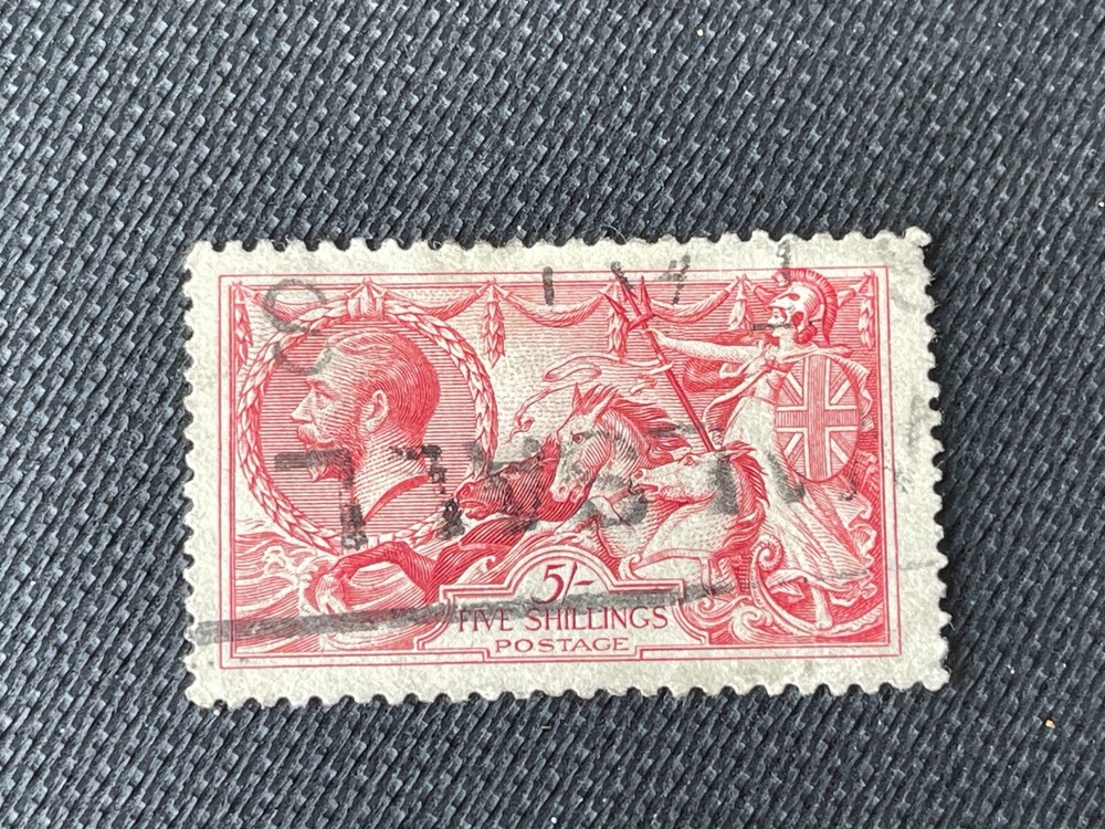 GREAT BRITAIN FIVE SHILLING STAMP USED