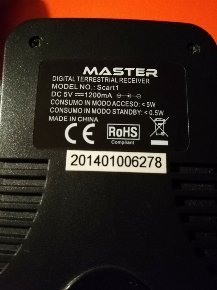 MASTER Scart1 DVBT - Digital Earth Decoder without Remote Control - Black