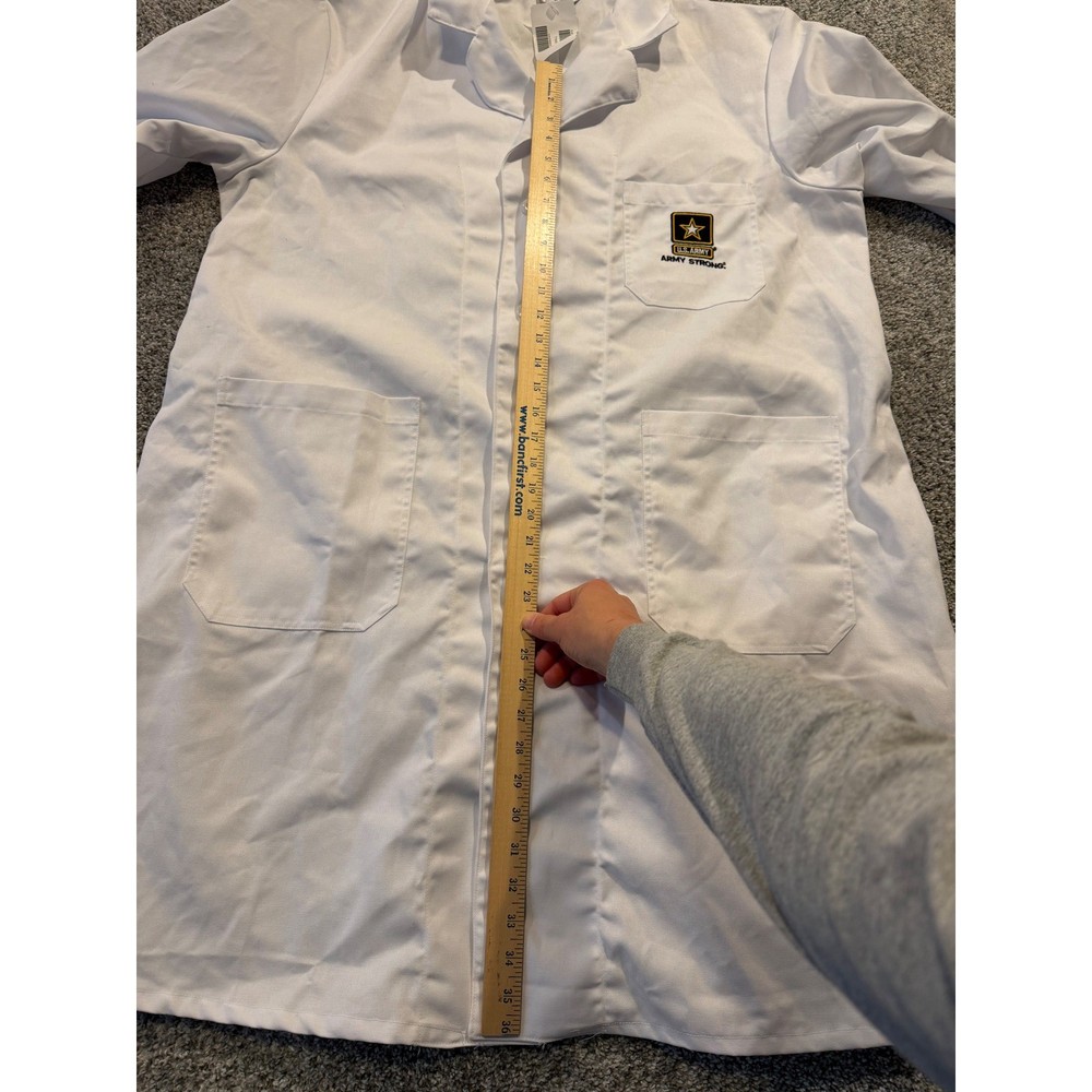 US Army Strong White Lab Coat Smock Small General Purpose Polyester Cotton *