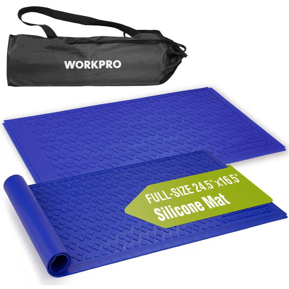 WORKPRO 2PC Silicone Glue Mat Non-Stick Workbench Pad Protector Measurement Grid
