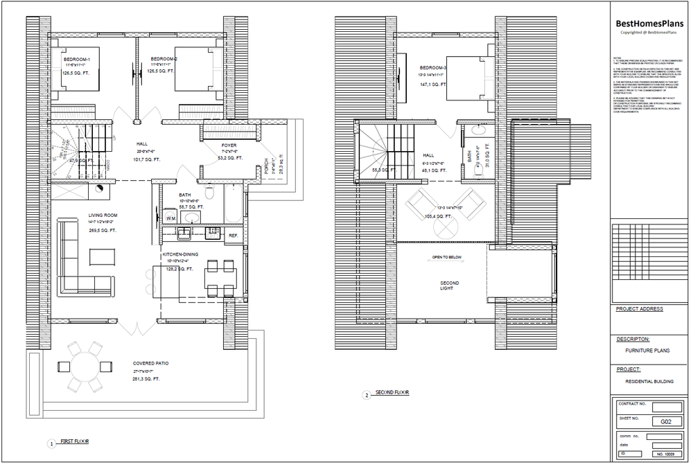 35’x51’ 3 Beds, 2 Baths Charming A-Frame Architectural Build Plans PDF Download.