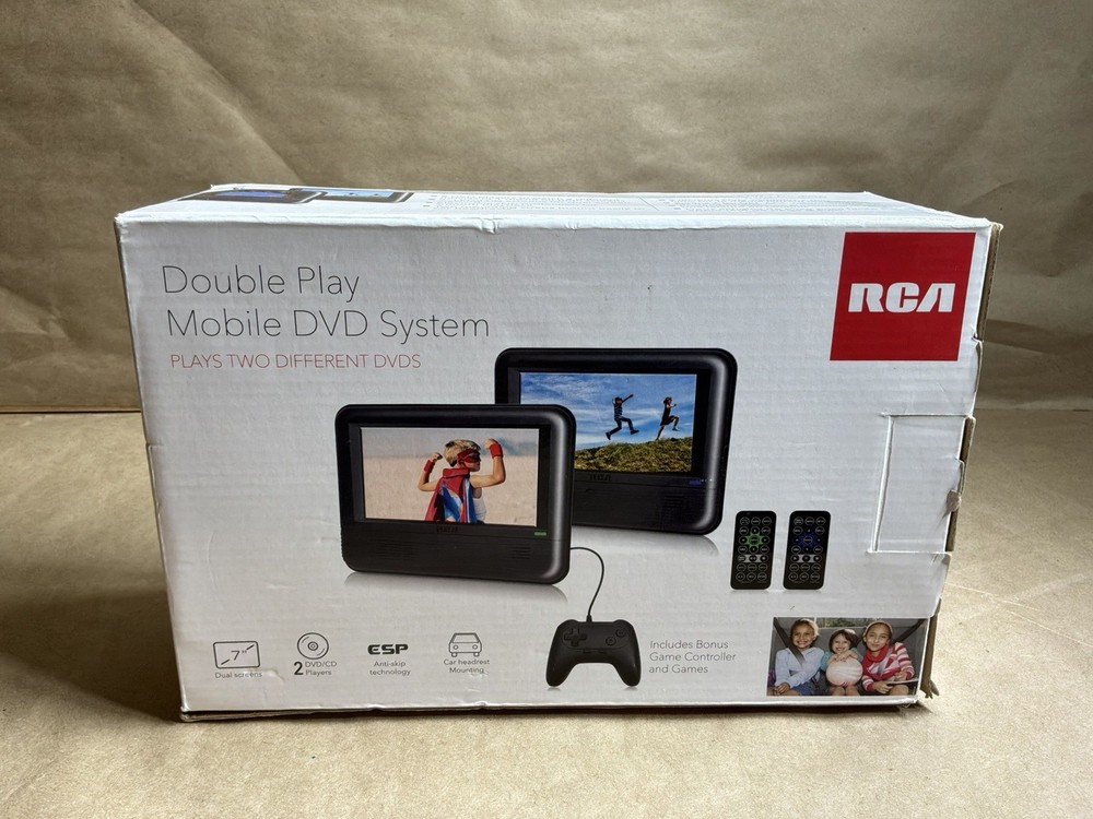 RCA Dual 7" Mobile DVD System With Bonus Controller | New