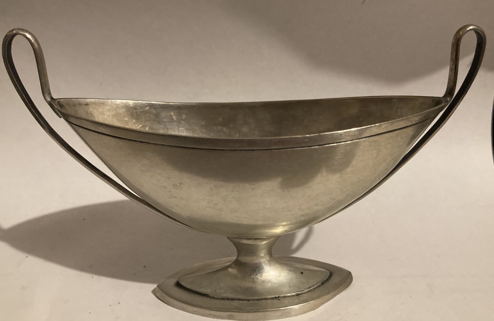 Antique Germany Hanau Silver Two Handle Small Bowl Hallmark N Zigzag