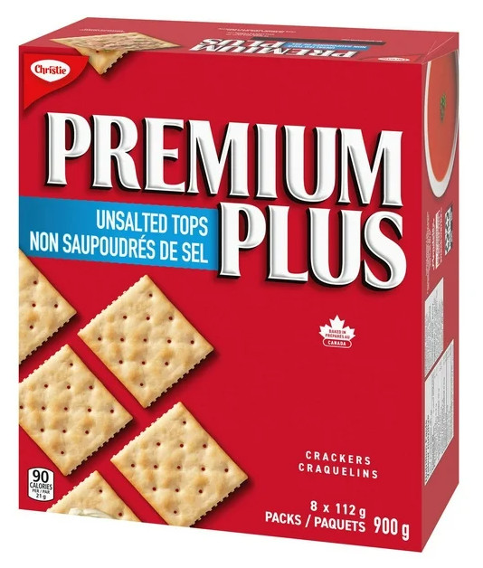 Premium Plus Unsalted Tops Crackers, 900g (2 Pack)