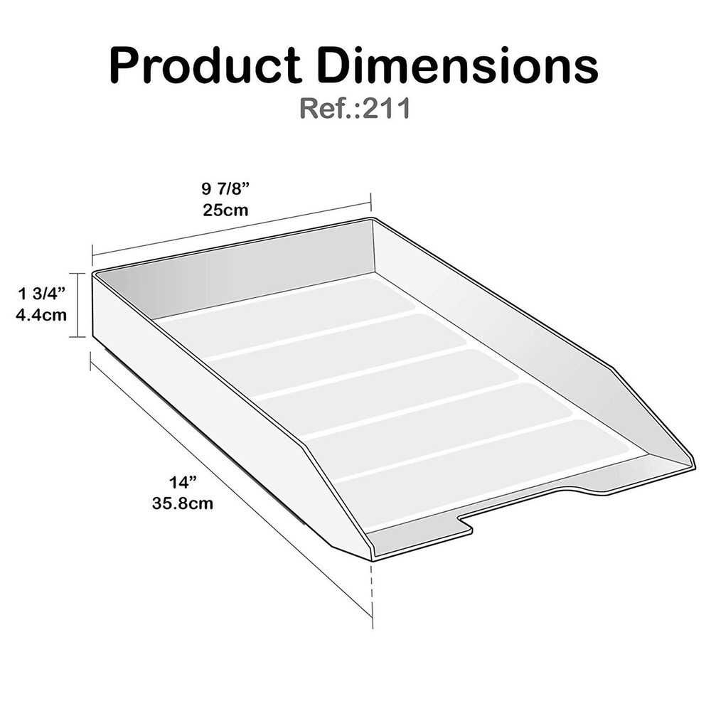 Stackable Letter Tray Front Load, Letter Size, Stacking Document Desk Office ...