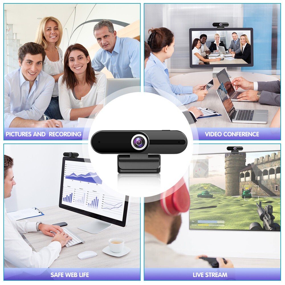 4K Ultra HD USB Webcam, Pro Streaming Web Camera with Microphone & Privacy Cover