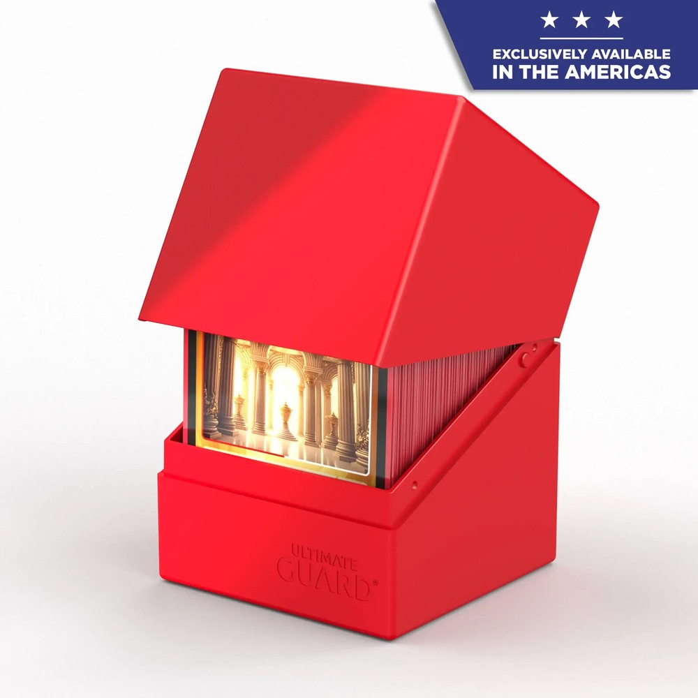 Ultimate Guard Solid Red Boulder 100+ Deck Case New Card Storage Box ccg