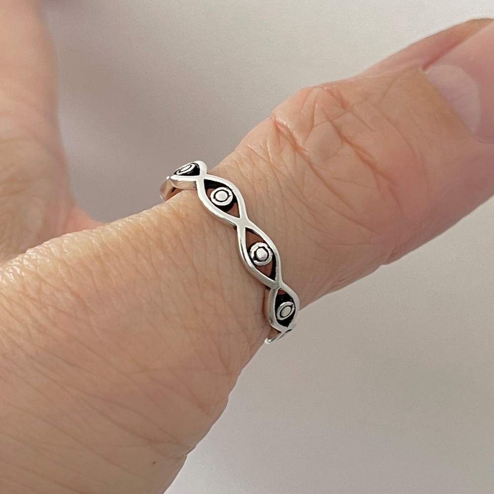 Sterling Silver Eternity All Seeing Eye Ring, Silver Rings, Religious Ring