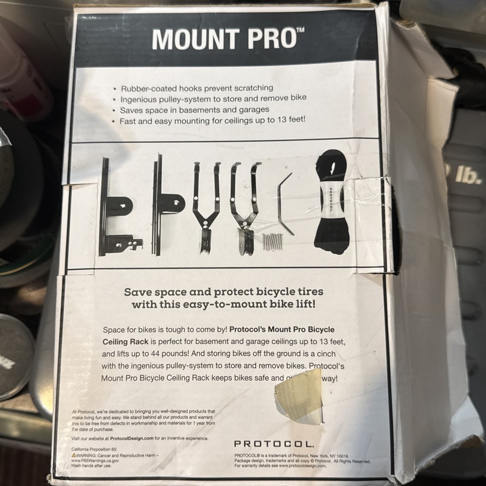 NEW PROTOCOL BICYCLE CEILING RACK MOUNT PRO, FAST EASY MOUNTING (Stus)