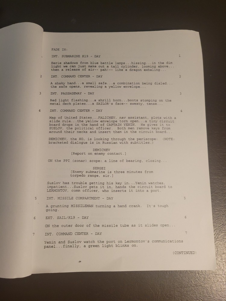 1999 K-19: THE WIDOWMAKER Movie Script Screenplay - Christopher Kyle Early Draft