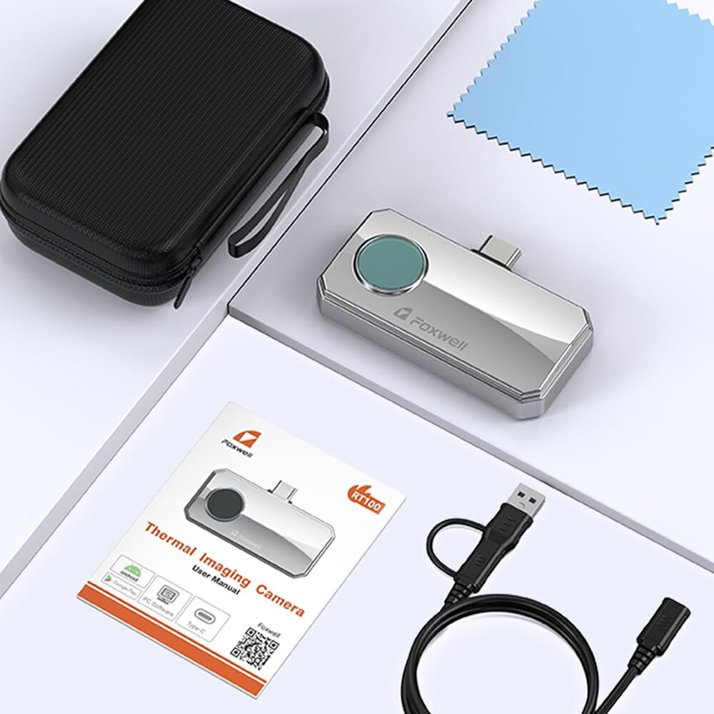 FOXWELL Mini Thermal Imaging Camera For Android/PC High Resolution 256x192 IR