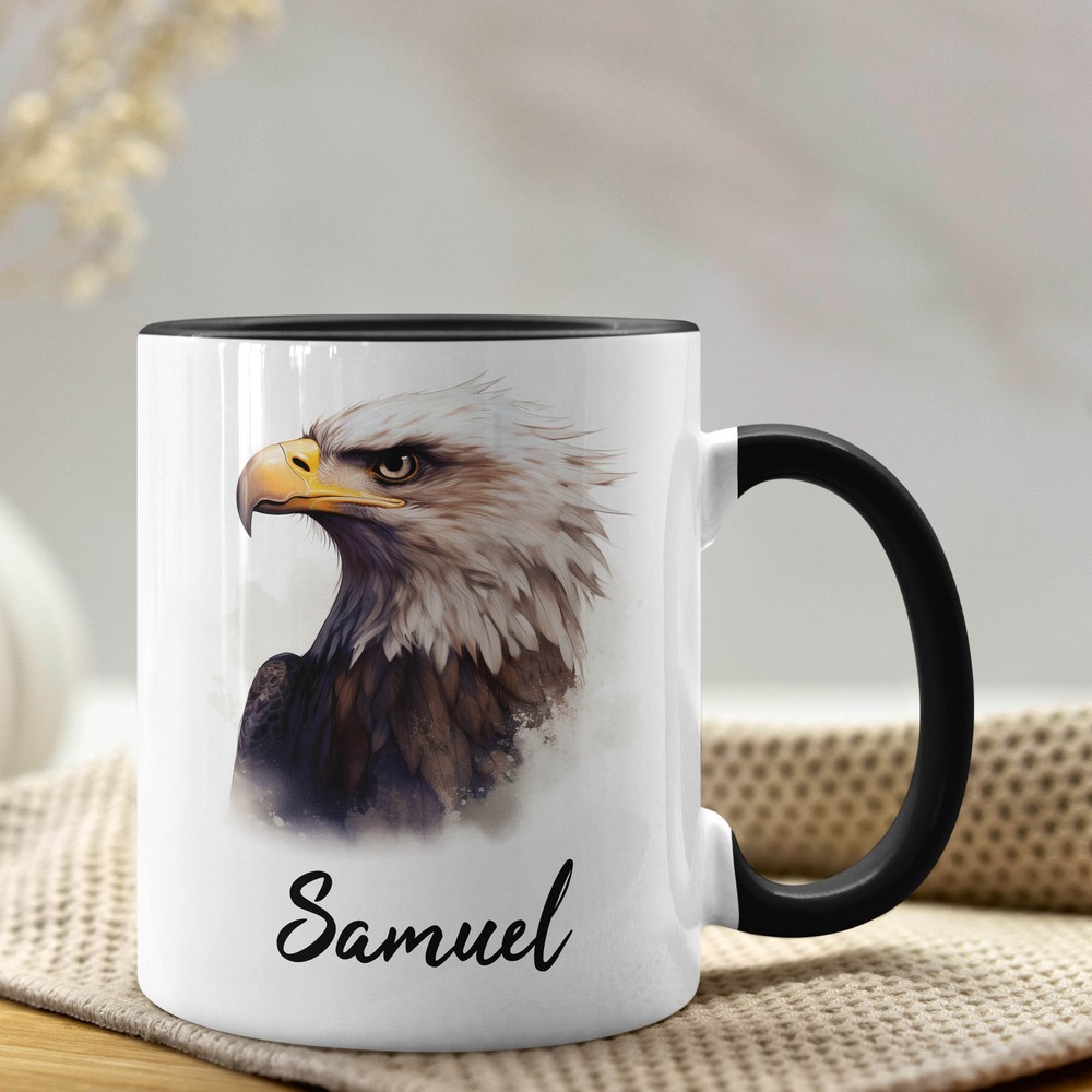 Eagle Mug - Personalized American Bald Eagle Gift, Bird Custom Name Coffee Cup