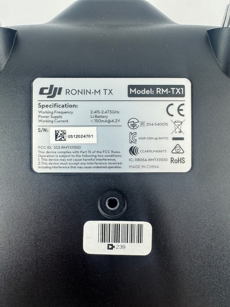 DJI RONIN-M TX MODEL RM-TX1 TRANSMITTER REMOTE CONTROLLER FOR RONIN-M GIMBAL
