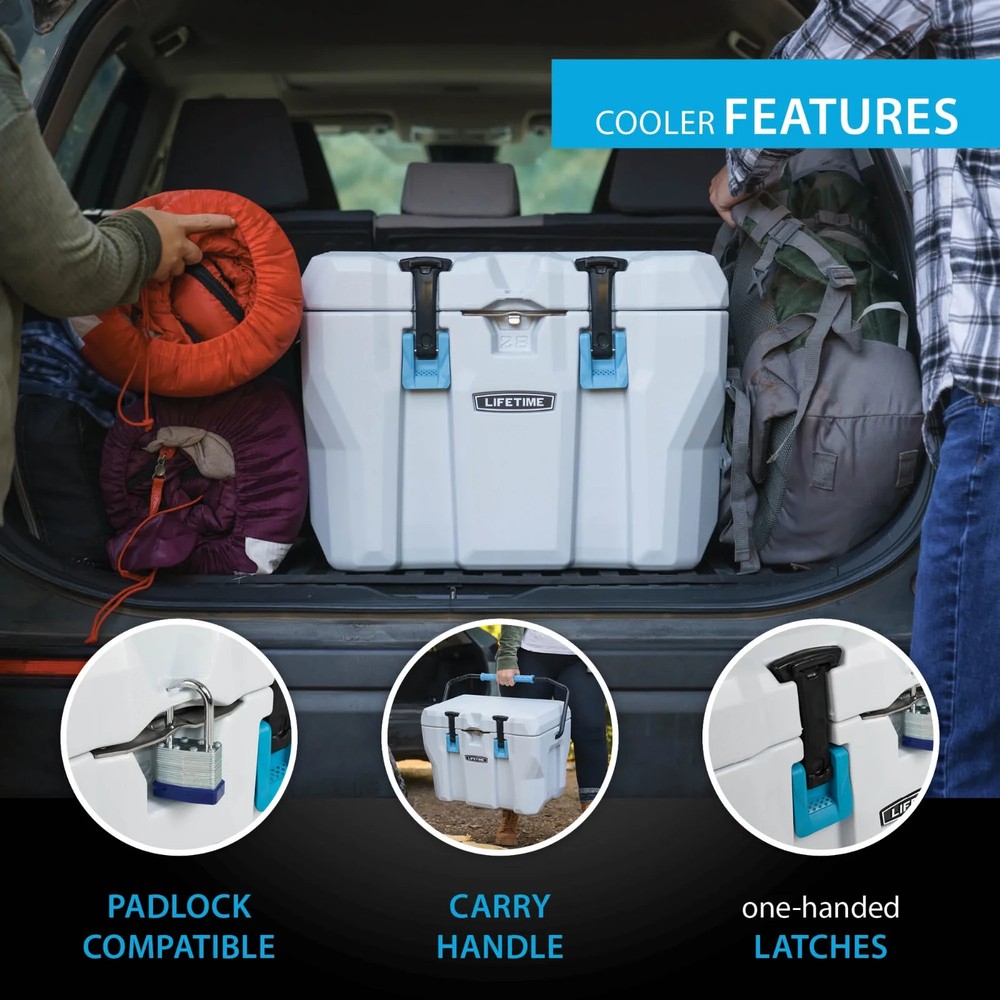 28 Quart New High-Performance Polyethylene Cooler, Gray