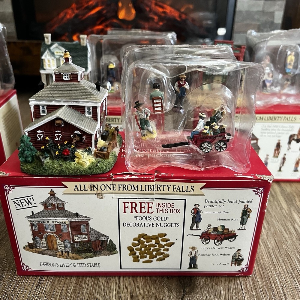 LIBERTY FALLS Collection 11 Boxes Mini Figures & Pweters Bundle