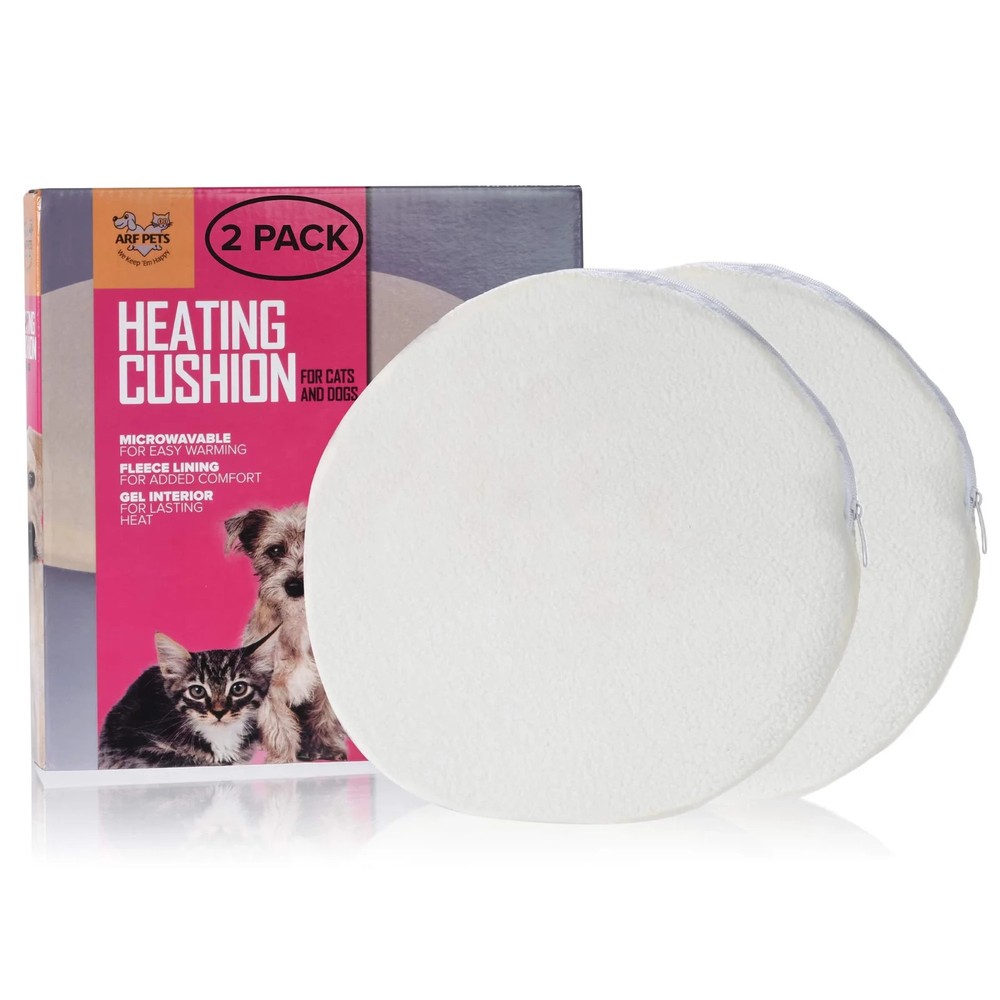Pack of 2 Microwavable Pet Heating Pads – Self-Warming Mats with Soft Covers & C