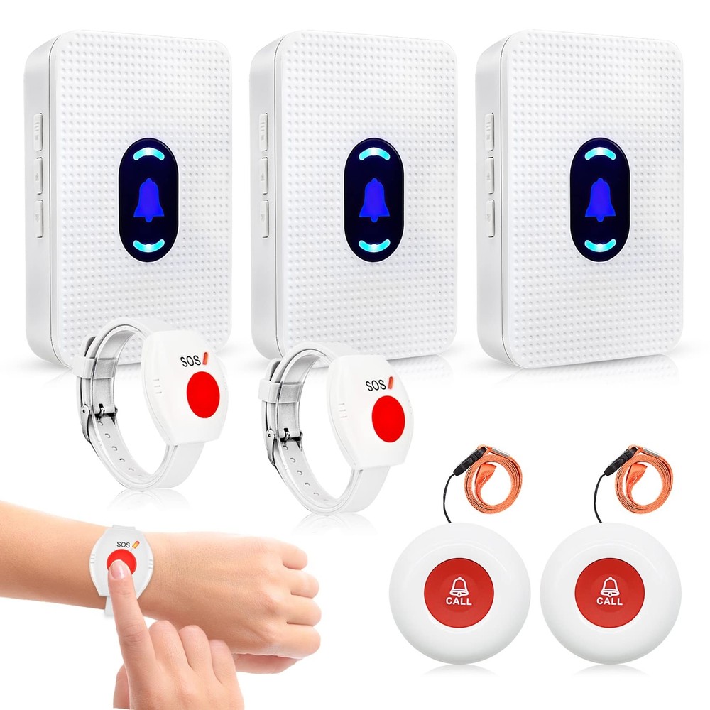 Daytech Wireless Caregiver Pager Call Button Elderly Nurse Alert System for E...